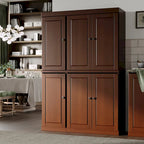 Palace Imports 100% Solid Wood China Pantry with Glass or Solid Wood Doors and 2-Drawers - 48.5  x 71.5