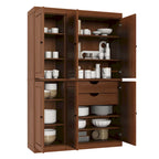 Palace Imports 100% Solid Wood China Pantry with Glass or Solid Wood Doors and 2-Drawers - 48.5  x 71.5