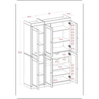 Palace Imports 100% Solid Wood China Pantry with Glass or Solid Wood Doors and 2-Drawers - 48.5  x 71.5