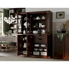 Palace Imports 100% Solid Wood China Pantry with Glass or Solid Wood Doors and 2-Drawers - 48.5  x 71.5
