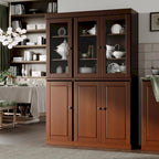 Palace Imports 100% Solid Wood China Pantry with Glass or Solid Wood Doors and 2-Drawers - 48.5  x 71.5