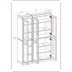 Palace Imports 100% Solid Wood China Pantry with Glass or Solid Wood Doors and 2-Drawers - 48.5  x 71.5