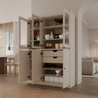 Palace Imports 100% Solid Wood China Pantry with Glass or Solid Wood Doors and 2-Drawers - 48.5  x 71.5