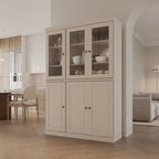 Palace Imports 100% Solid Wood China Pantry with Glass or Solid Wood Doors and 2-Drawers - 48.5  x 71.5