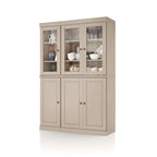 Palace Imports 100% Solid Wood China Pantry with Glass or Solid Wood Doors and 2-Drawers - 48.5  x 71.5