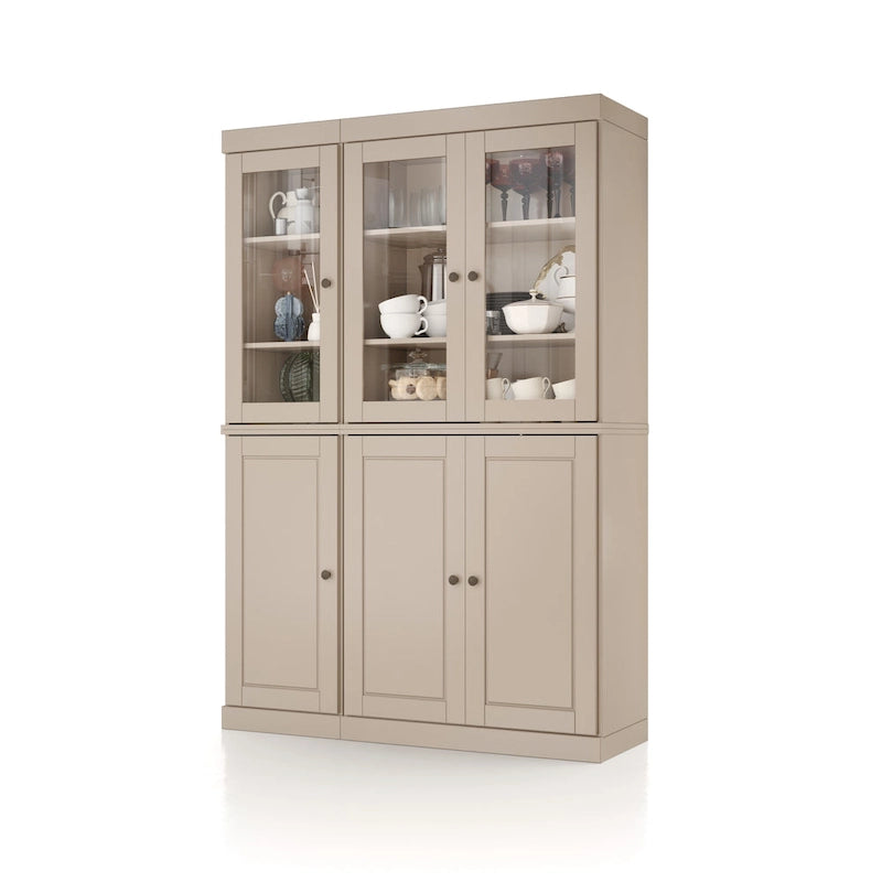 Palace Imports 100% Solid Wood China Pantry with Glass or Solid Wood Doors and 2-Drawers - 48.5  x 71.5