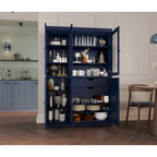 Palace Imports 100% Solid Wood China Pantry with Glass or Solid Wood Doors and 2-Drawers - 48.5  x 71.5