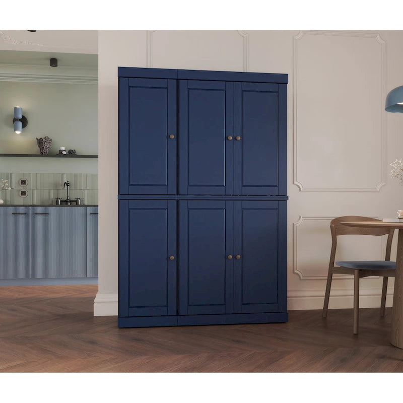 Palace Imports 100% Solid Wood China Pantry with Glass or Solid Wood Doors and 2-Drawers - 48.5  x 71.5