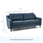 Brookside Ellen 75  Upholstered Scooped Arm Sofa