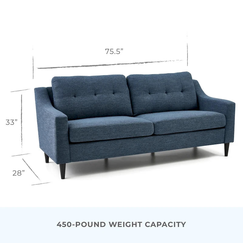 Brookside Ellen 75  Upholstered Scooped Arm Sofa