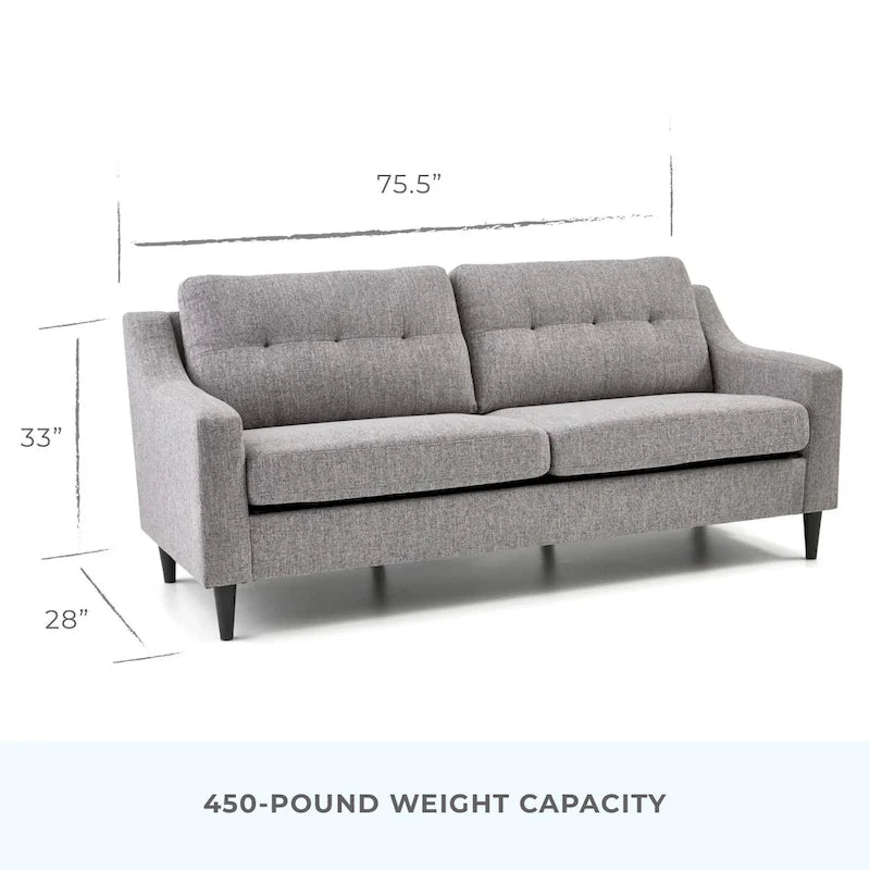 Brookside Ellen 75  Upholstered Scooped Arm Sofa