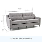 Brookside Ellen 75  Upholstered Scooped Arm Sofa