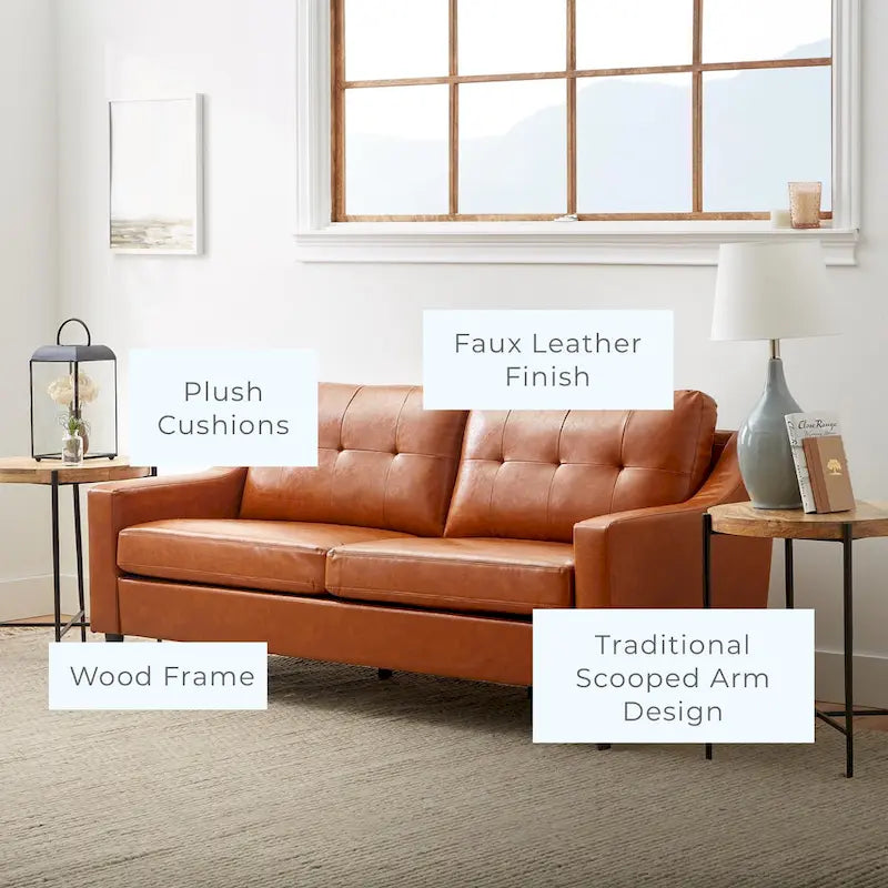 Brookside Ellen 75  Upholstered Scooped Arm Sofa