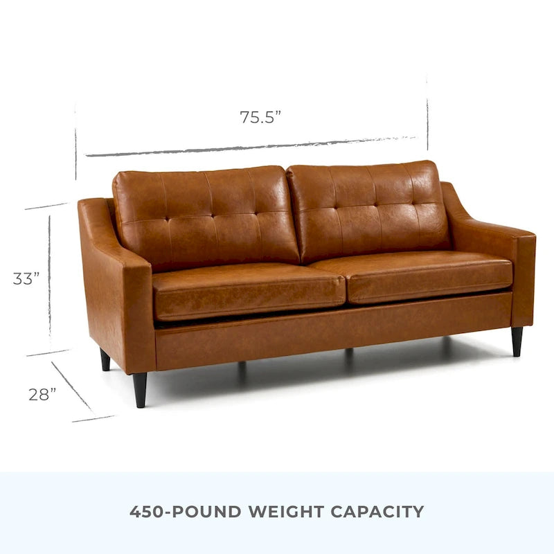 Brookside Ellen 75  Upholstered Scooped Arm Sofa
