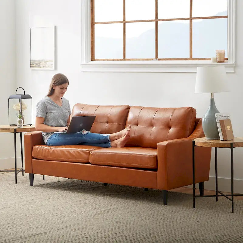 Brookside Ellen 75  Upholstered Scooped Arm Sofa
