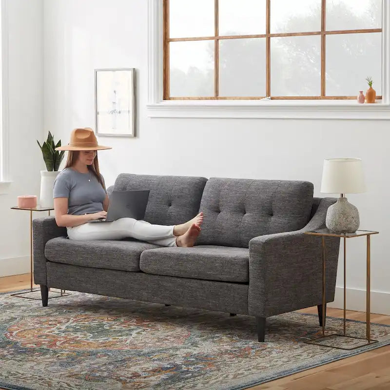 Brookside Ellen 75  Upholstered Scooped Arm Sofa