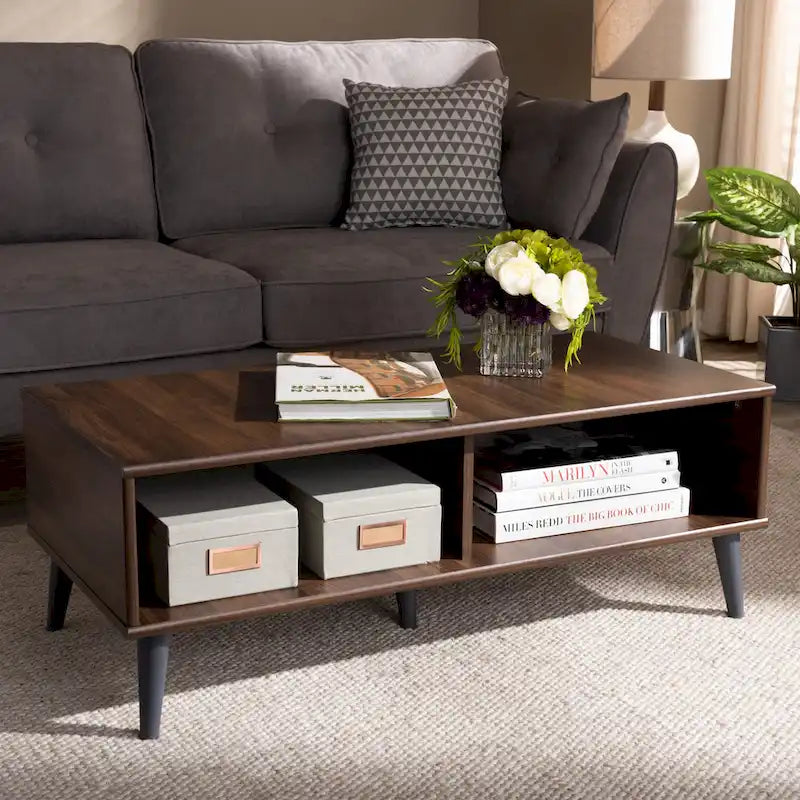 Mid-Century Modern Brown Coffee Table by