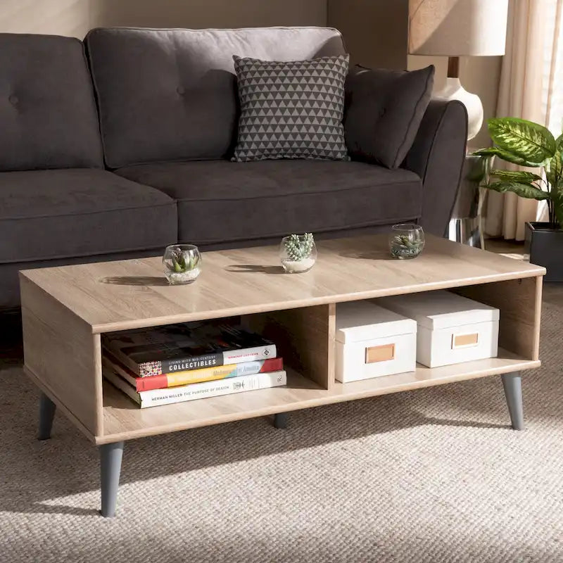 Mid-Century Modern Brown Coffee Table by