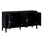 Retro Sideboard with Circular Groove Design Metal Handle