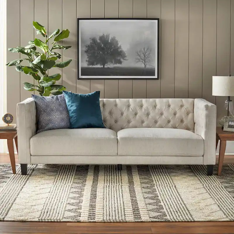 Lifestorey Modern Chesterfield Back Sofa