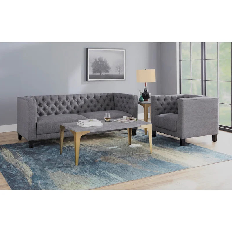 Lifestorey Modern Chesterfield Back Sofa