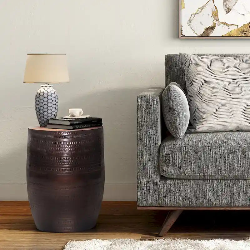 WYNDENHALL Jean 15  Wide Tribal Pattern Metal Accent Table & Assembled - 15 w x 15  d x 20  h