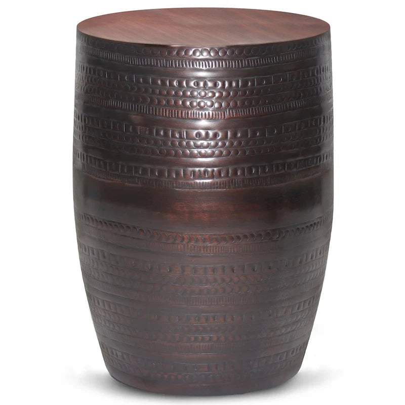 WYNDENHALL Jean 15  Wide Tribal Pattern Metal Accent Table & Assembled - 15 w x 15  d x 20  h