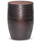 WYNDENHALL Jean 15  Wide Tribal Pattern Metal Accent Table & Assembled - 15 w x 15  d x 20  h