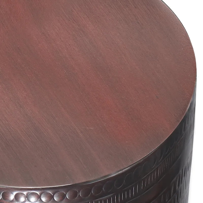 WYNDENHALL Jean 15  Wide Tribal Pattern Metal Accent Table & Assembled - 15 w x 15  d x 20  h