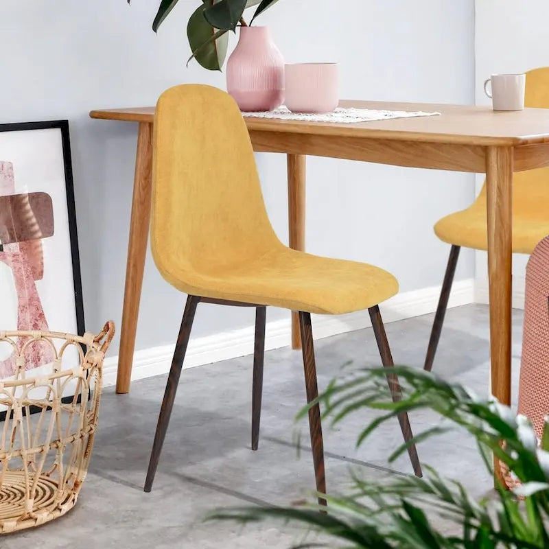HomyLin Dining Chair Set of 4 Upholstered Fabric Low Back Armless