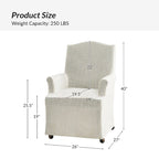 Alethea Upholstered Slipcover Arm Dining Chair with Soild Wood Legs by HULALA HOME