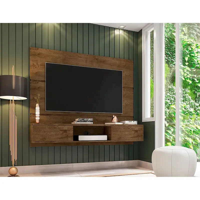 Mid Century Modern Wood 62.99 In. Floating Living Room Entertainment Furniture