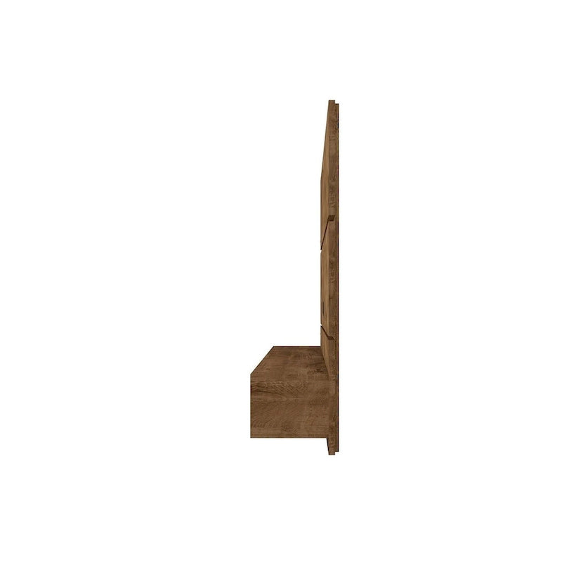 Mid Century Modern Wood 62.99 In. Floating Living Room Entertainment Furniture