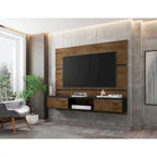 Mid Century Modern Wood 62.99 In. Floating Living Room Entertainment Furniture