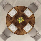 Round Dining Table for 4, 47 Inch Farmhouse Kitchen Table Small Dinner Table