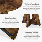 Round Dining Table for 4, 47 Inch Farmhouse Kitchen Table Small Dinner Table