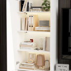 Wall Unit TV Stand with Bookshelves for TVs up to 70 , Modern Console