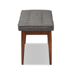 Mid-Century Modern Fabric Upholstered Dining Bench