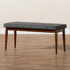 Mid-Century Modern Fabric Upholstered Dining Bench