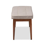 Mid-Century Modern Fabric Upholstered Dining Bench