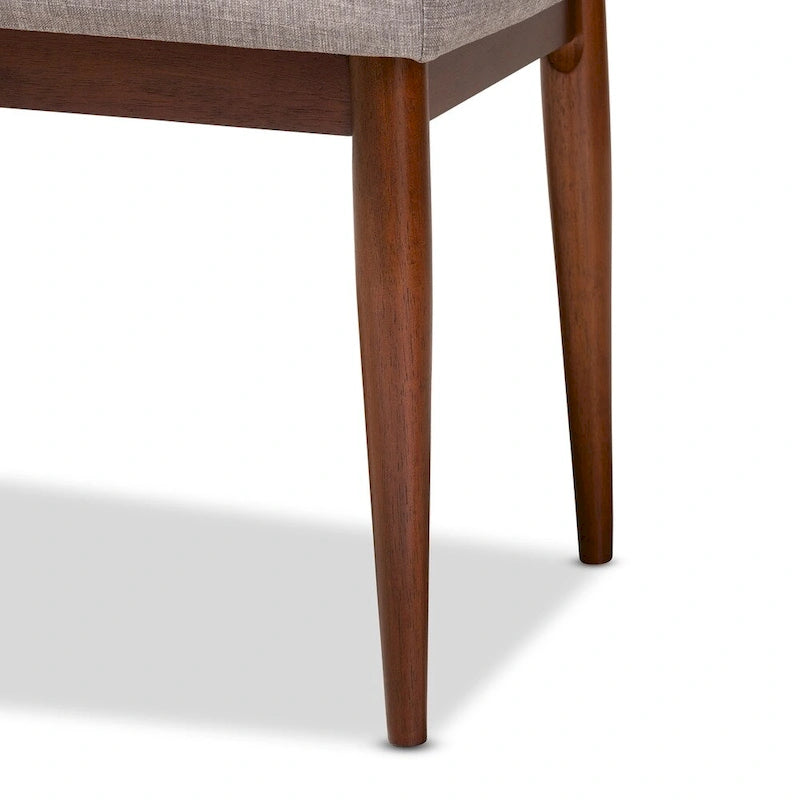Mid-Century Modern Fabric Upholstered Dining Bench