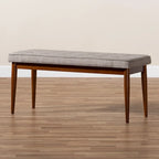 Mid-Century Modern Fabric Upholstered Dining Bench