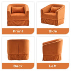 Ouyessir Set of 2 Swivel Barrel Chair 360 Degree Upholstered Accent Chair Fabric Armchair