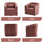 Ouyessir Set of 2 Swivel Barrel Chair 360 Degree Upholstered Accent Chair Fabric Armchair