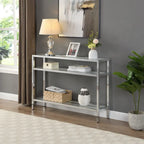 Carolina Living Chrysalis 3 Tier Glass Top Console Table - Gold