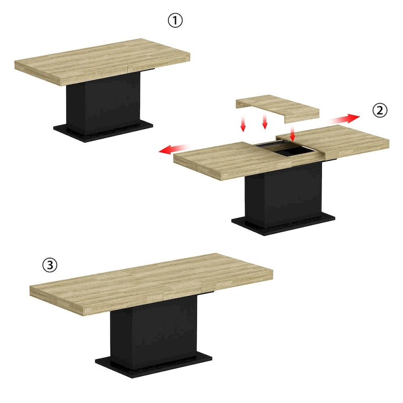 78.7 W Extendable Table Dining Table Meeting Table Working Station