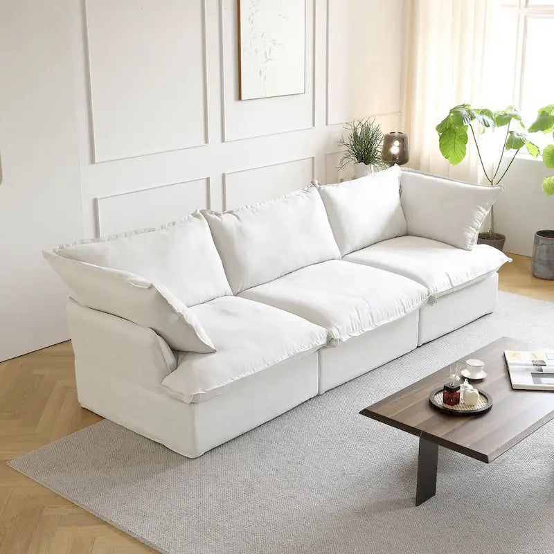 123  Upholstered Sectional Sofa Minimalist Velvet Couch