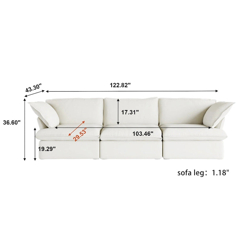 123  Upholstered Sectional Sofa Minimalist Velvet Couch