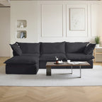 123  Upholstered Sectional Sofa Minimalist Velvet Couch