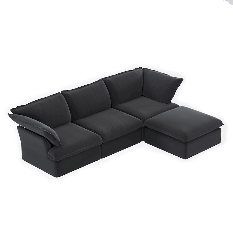 123  Upholstered Sectional Sofa Minimalist Velvet Couch